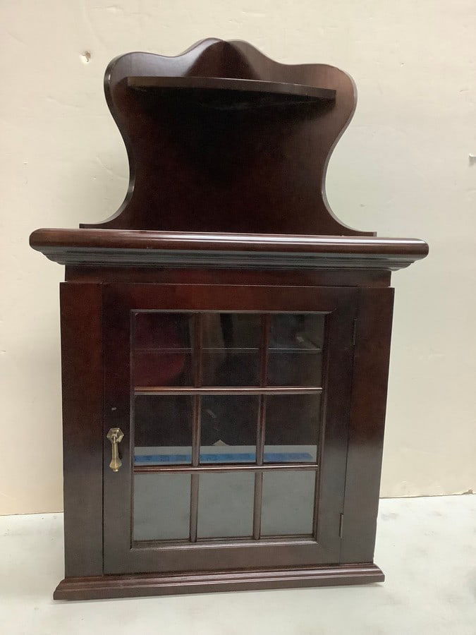 Wooden corner shelf with glass door(31.5in.tall) (1 of 1)