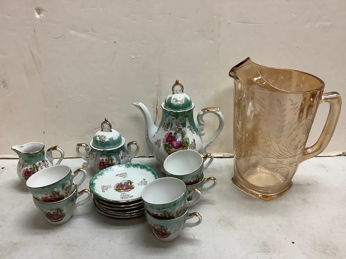 Lot of Royal Crown teacup set and large pitcher(9.5in.tall) (1 of 1)