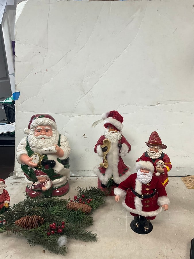 Lot of Christmas Decorations ( Santa Statues, figures) 13in tallest (1 of 1)