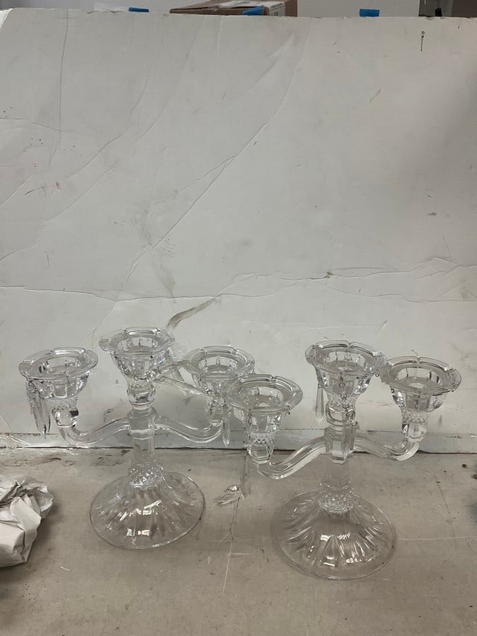 2 crystal candle holders 11.25in tallest (1 of 1)