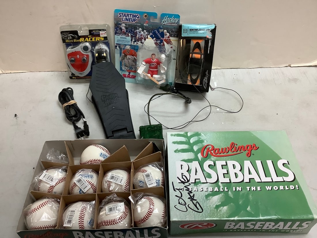 Lot of Rawlings baseballs, Starting Lineup collectible figure, and more (1 of 1)