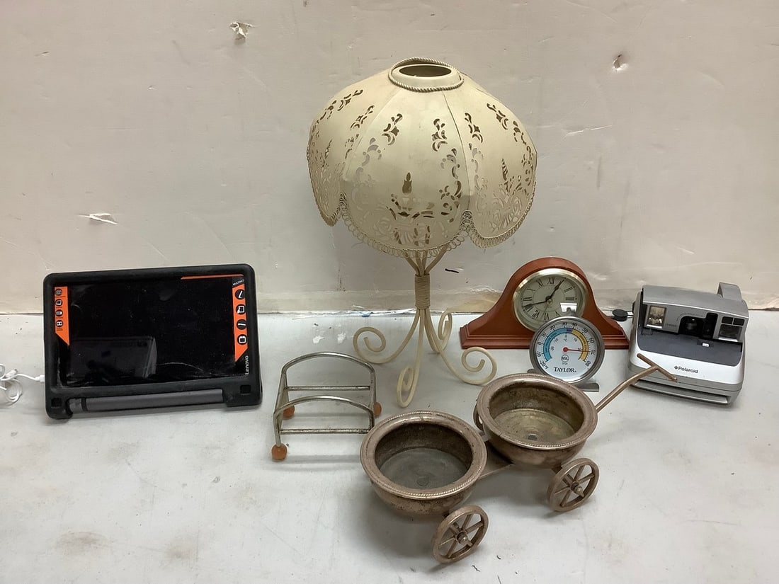 Vintage Polaroid one600 camera, Quartz clock, Taylor thermometer, and more (tallest - 14.5 in) (1 of 1)