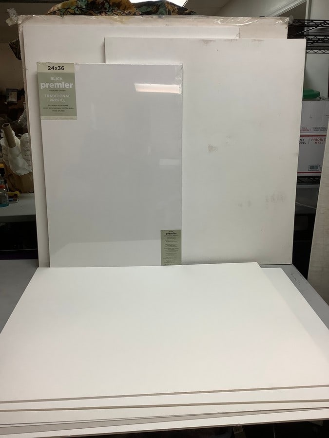 Large lot of blank canvases and art boards(largest 42in.x36in.) (1 of 1)