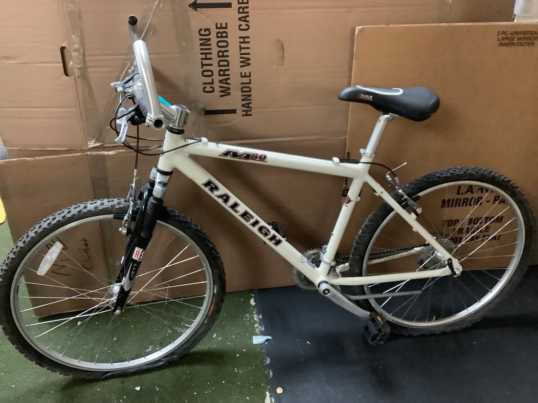 White M80 Raleigh Bicycle (42 in x 66 in) (1 of 1)