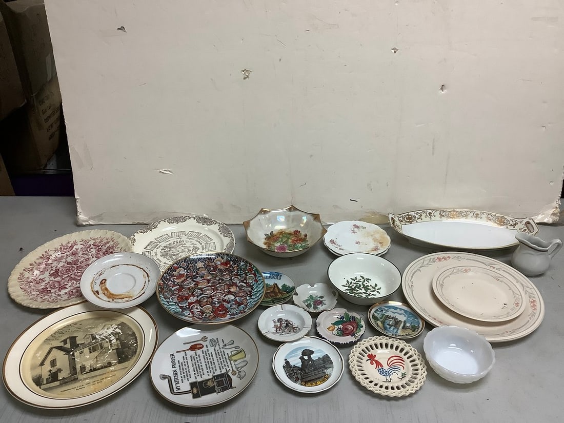 Various deorative plates, miniature Wood and Sons pitcher(3.25in.tall), and more (1 of 1)