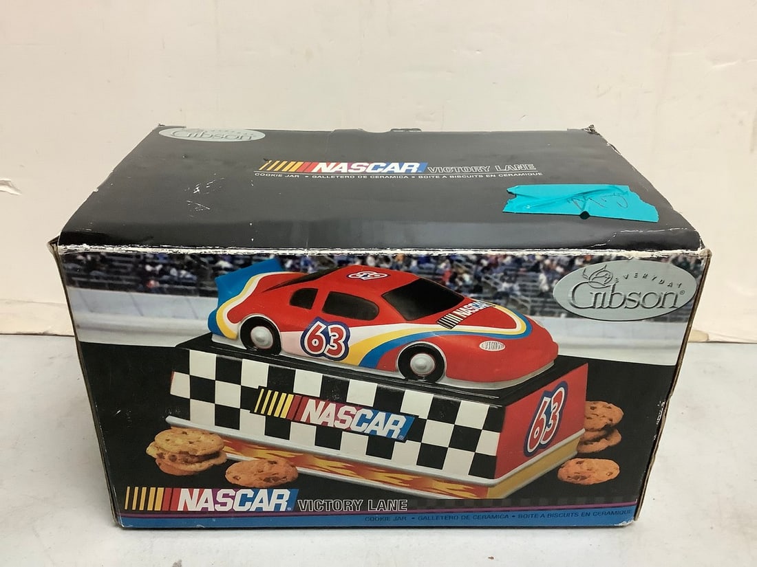 Gibson Nascar victory lane cookie jar: Gibson Nascar victory lane cookie jar