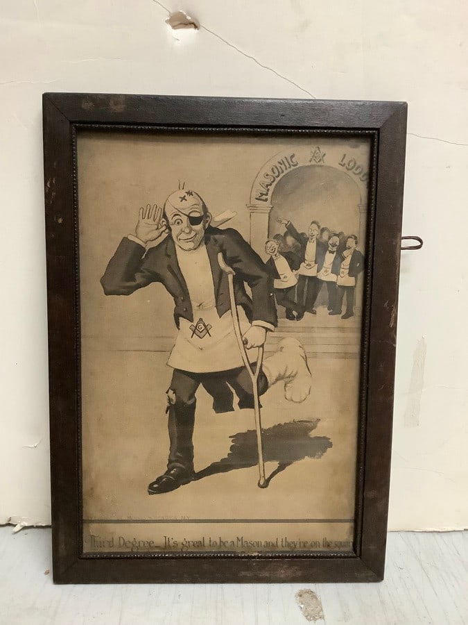 Framed vintage political cartoon(7.5in.x10.5in.): Framed vintage political cartoon(7.5in.x10.5in.)