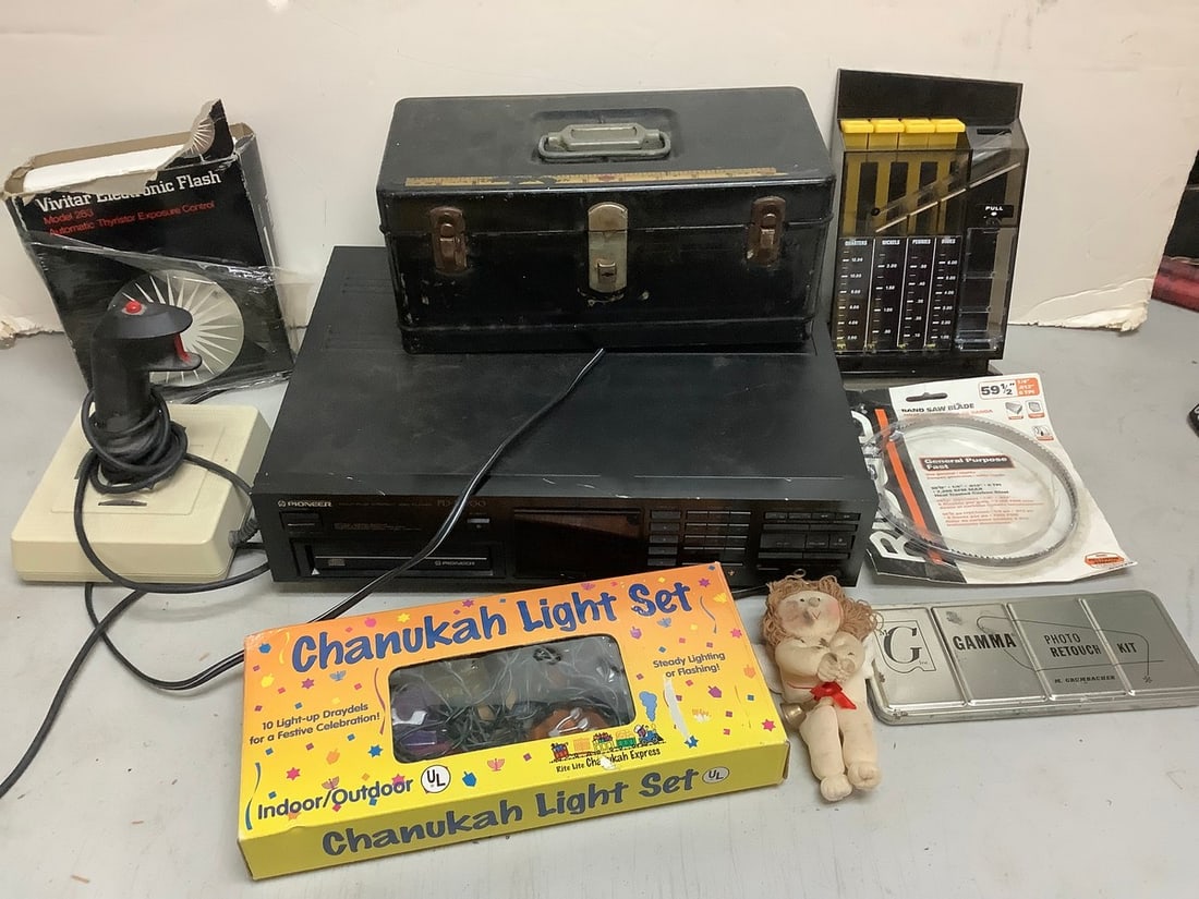 Vivitar electronic flash(model 283), Chanukah Light set, Ridgid bandsaw blade, and more (1 of 1)