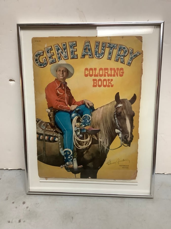 Framed signed Gene Autry coloring book (18in x 14.25in) (1 of 1)