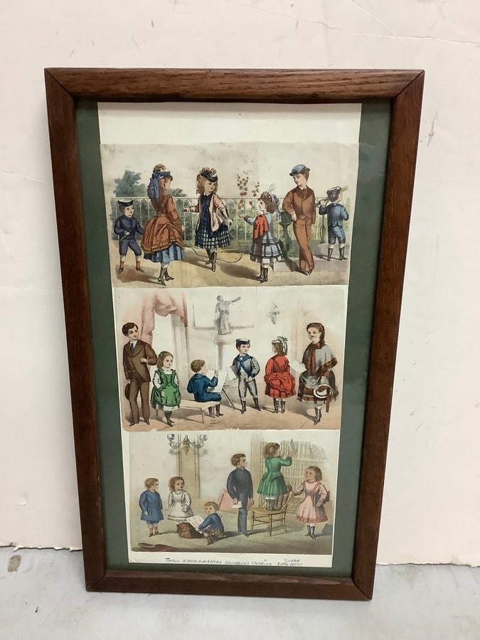 Framed John Wannamakesn childrens clothing print late 1800's 19x11.25 (1 of 1)
