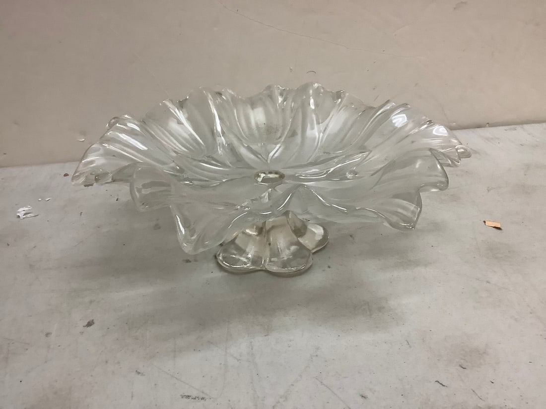 Flower bowl Glass serving dish: Flower bowl Glass serving dish