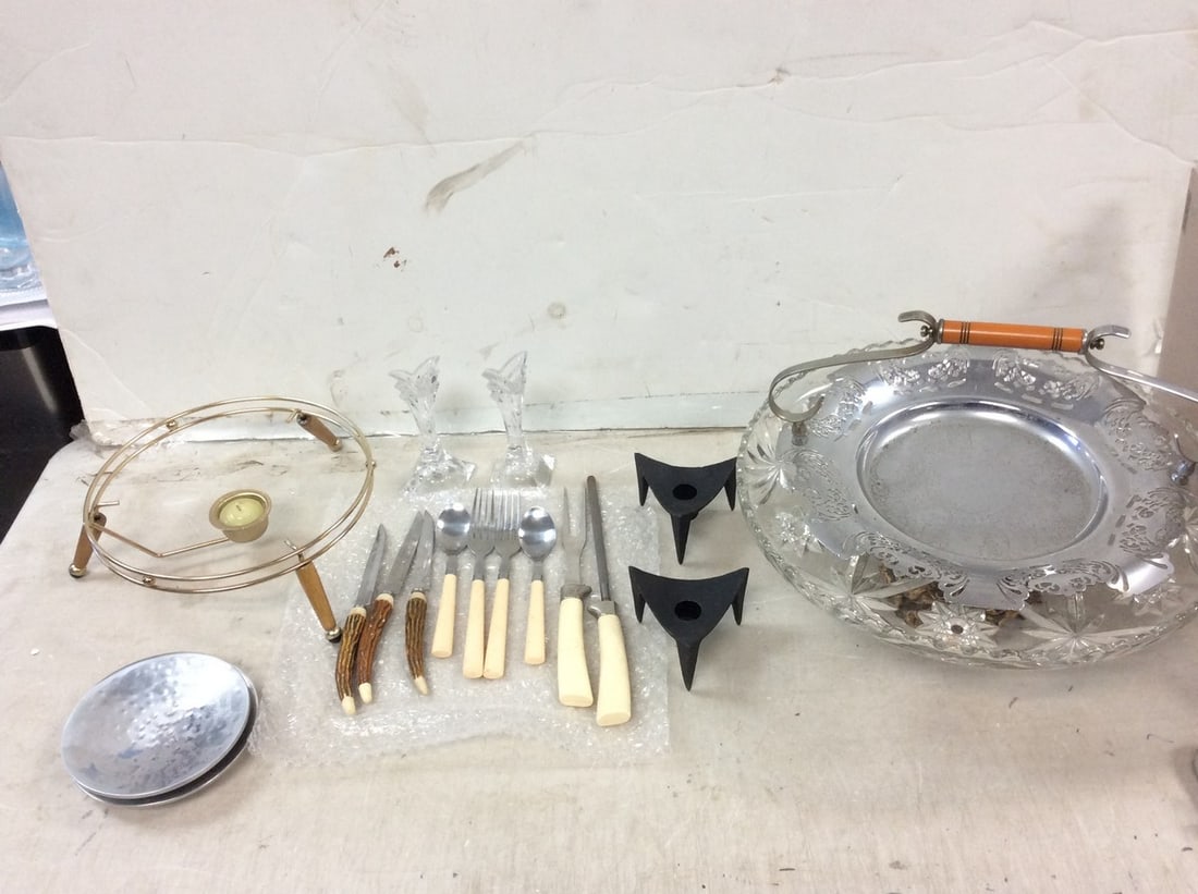 Serving plates, decorative utensils, Mikasa candleholders, and more: Serving plates, decorative utensils, Mikasa candleholders, and more