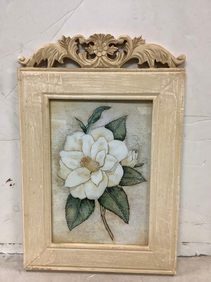 Framed floral art(13,5in.x20in.) (1 of 1)