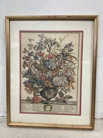 July framed floral artwork(17in.x21in.)