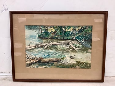 Framed and signed watercolor painting(19in.x25in.)