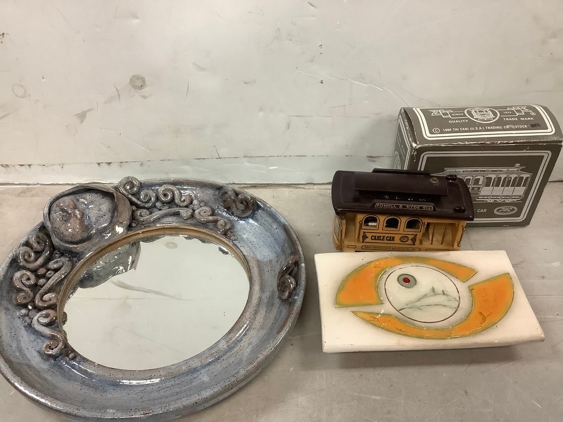 Decorative mirror(11.25in.long), San Francisco cable car model, and more (1 of 1)