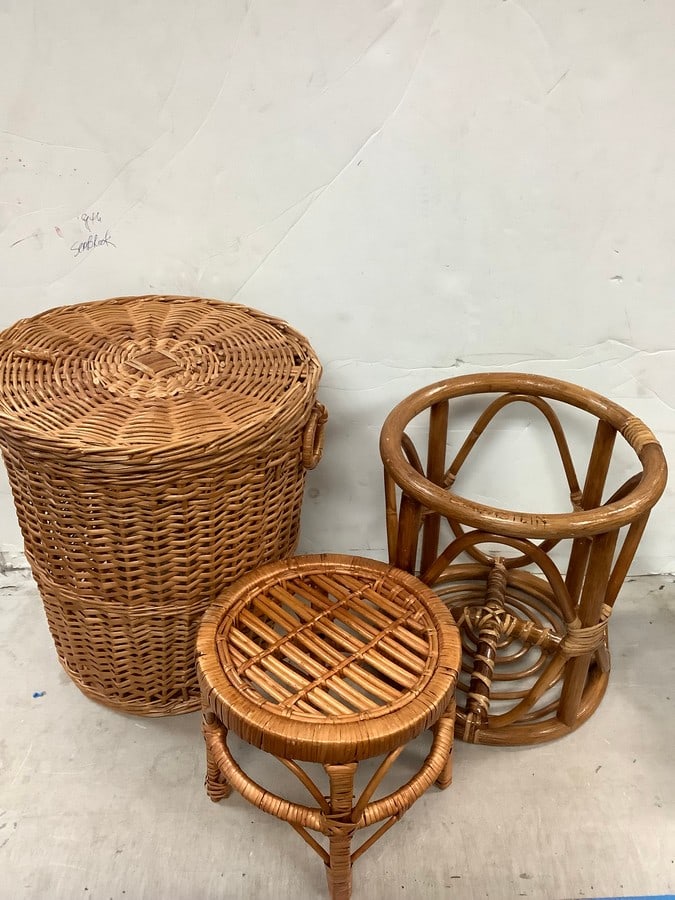 Wicker Tables And Basket (tallest - 16 in) (1 of 1)