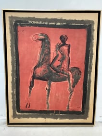 Framed Artwork Signed Narinc 1955 (25inx20in)