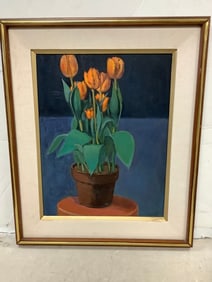 Framed "Tulips" Painting by Hannah Hirsch(23.5inx19.5in)