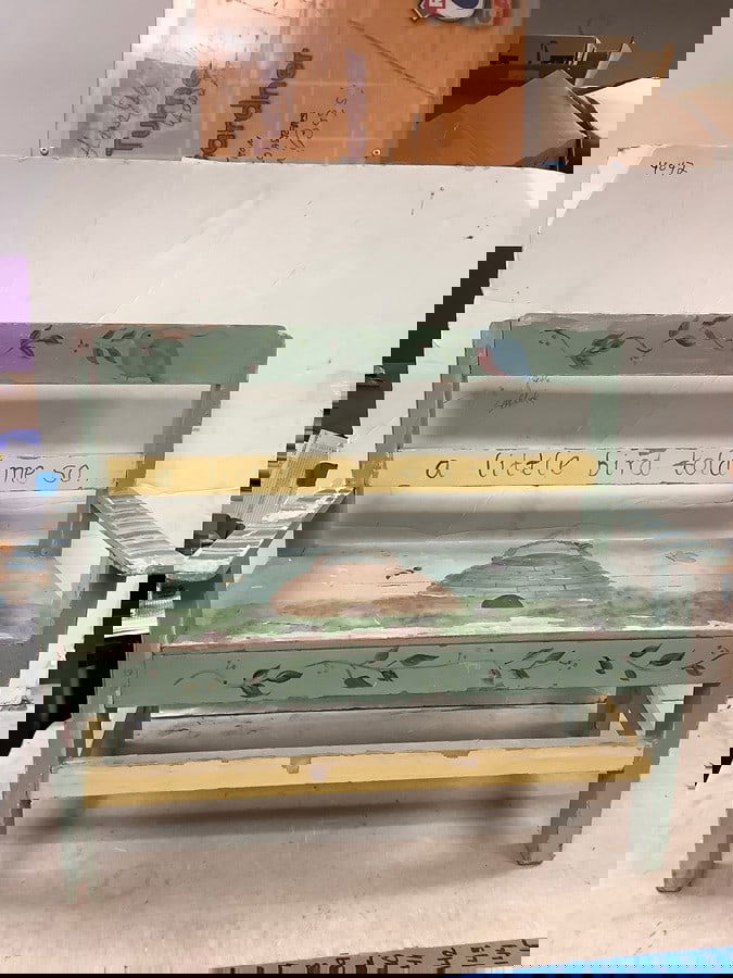 Folkart childs bench hand painted (1 of 1)