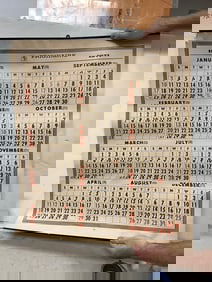 1971 FRIGIDAIRE Calender 29x25