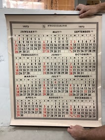 1973 FRIGIDAIRE Calender 29x25