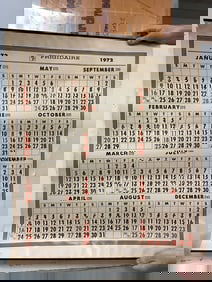 1972 FRIGIDAIRE Calender 29x25