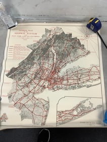 General plan of the highway system for new york and its enviroms 1928 21.5x20