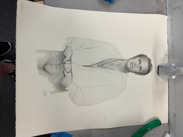 1976 sketching print signed in pencil 26x20