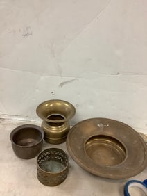 Brass spitoons and more 7in tallest