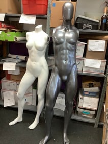 white and grey female(5ft) and male 71in tallest manaquines8
