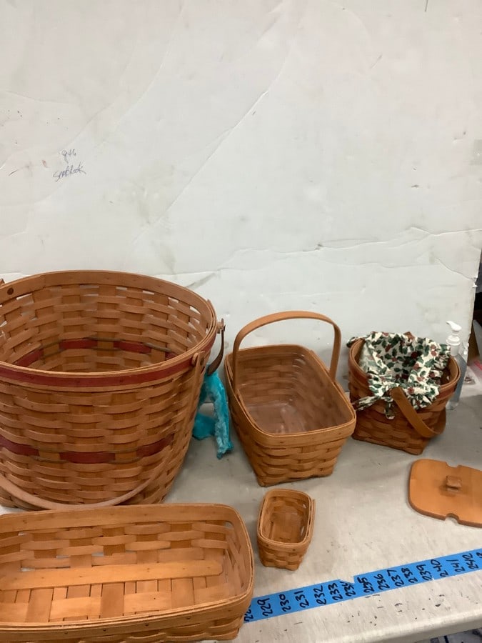 Longaberger wicker baskets signed on bottom 12in tallest (1 of 1)