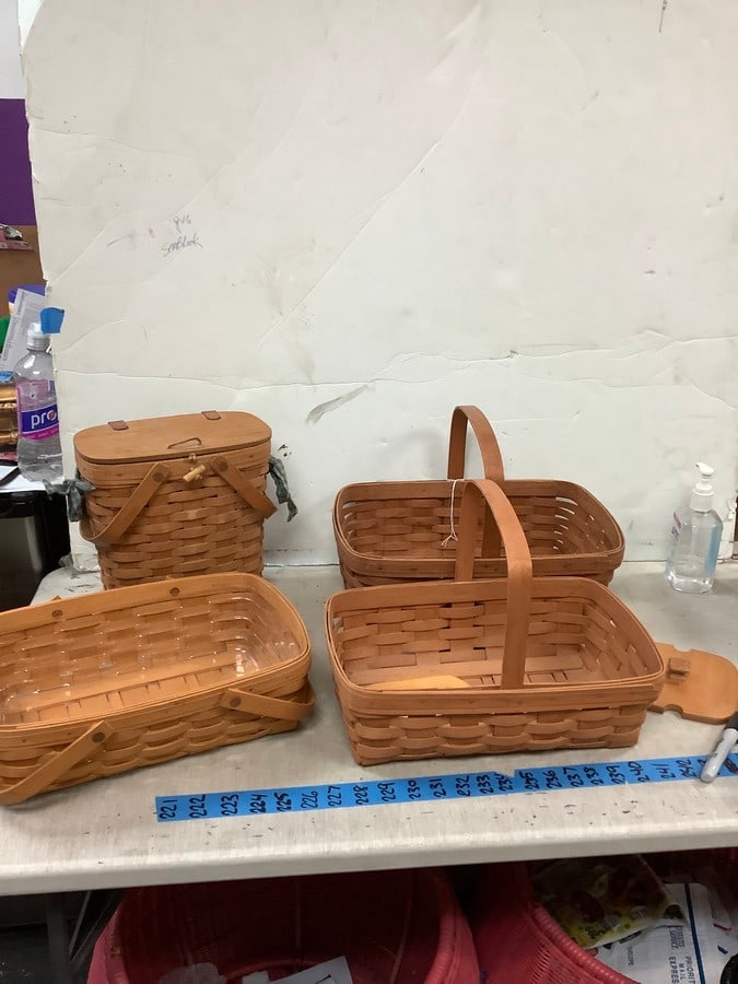 Longaberger wicker baskets signed on bottom 15in longest (1 of 1)