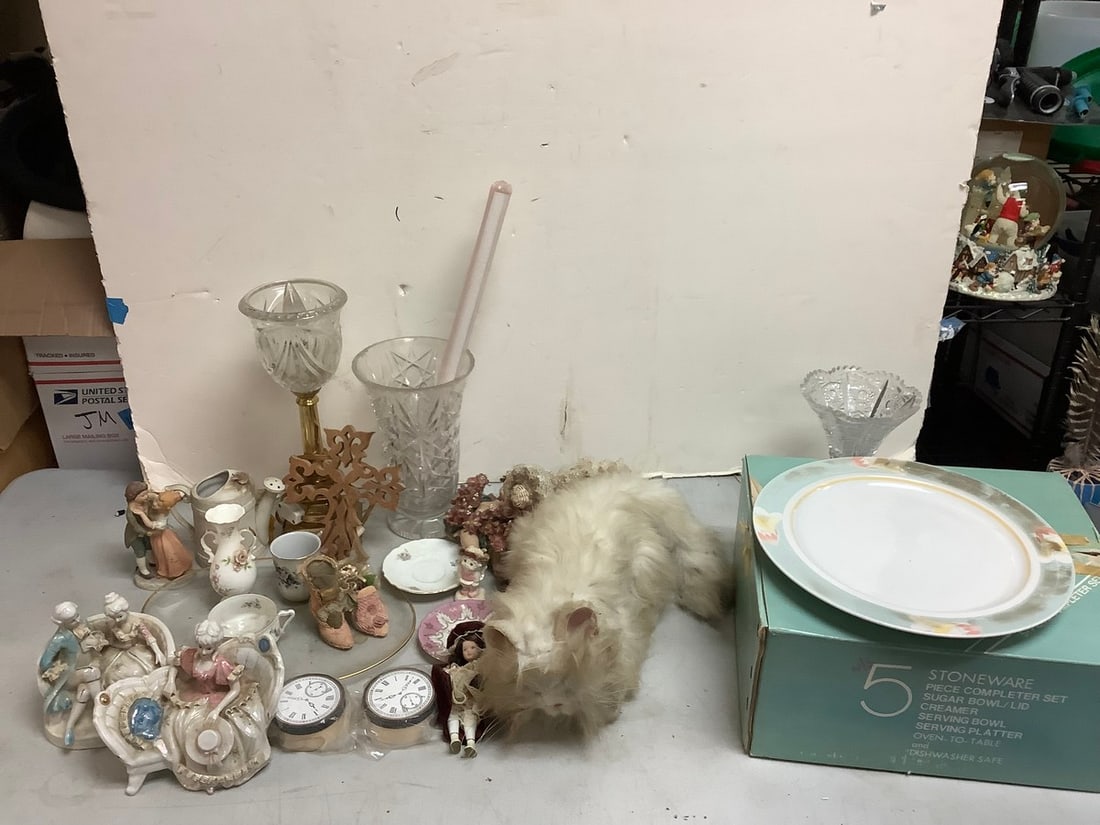 Lamp(14in.tall),vases, 5 piece stoneware completer set, decorative ceramics, and more (1 of 1)