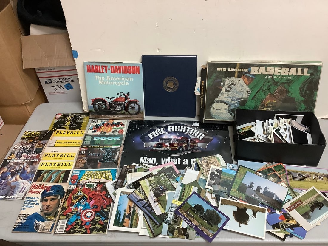 Vintage big league baseball 3M sports game, postcards, Playbills, Harley-Davidson book, and more (1 of 1)