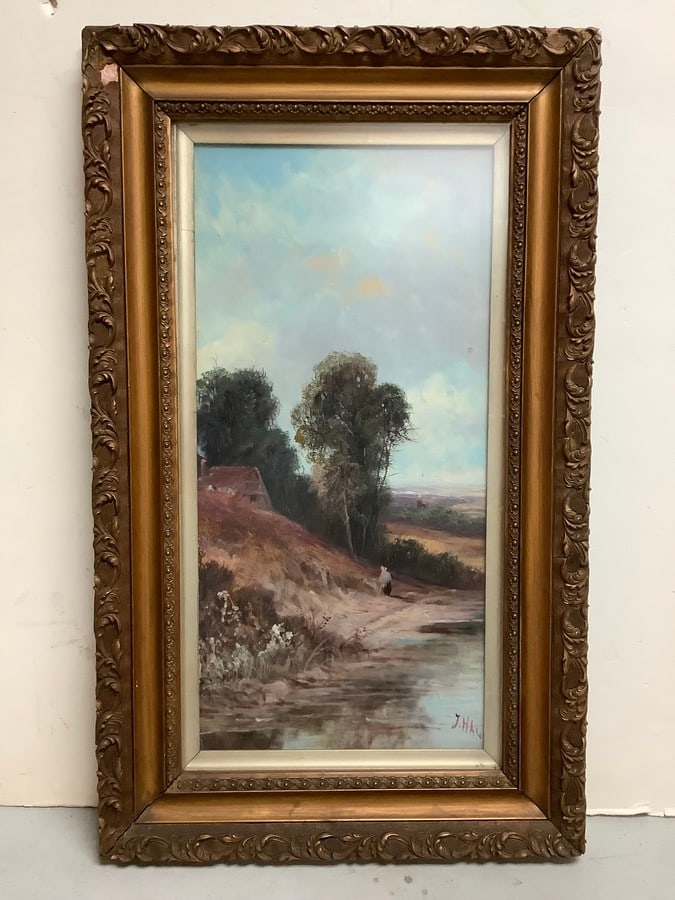 Thomas Hall oil on Board Framed and signed artwork(30in.x18.25in.): Thomas Hall oil on Board Framed and signed artwork(30in.x18.25in.)