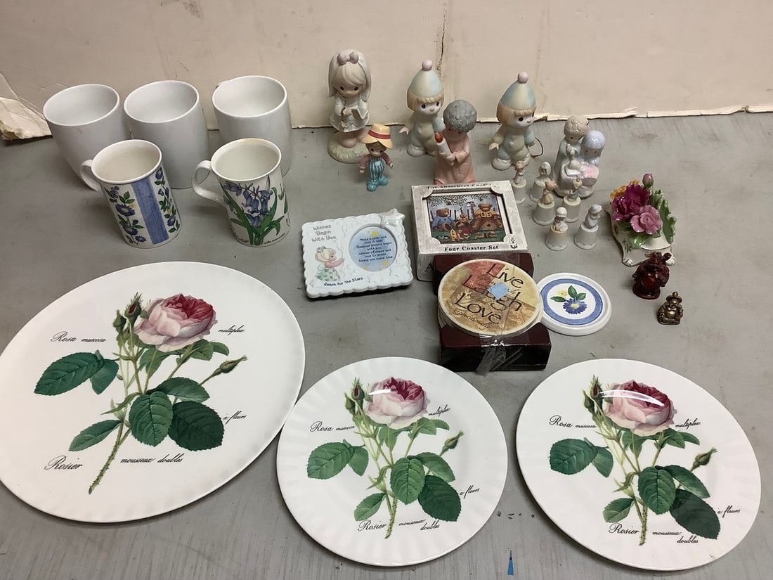 Absorba Stone coasters, Precious Moments ceramics, mugs, and more(tallest 5.75in.): Absorba Stone coasters, Precious Moments ceramics, mugs, and more(tallest 5.75in.)