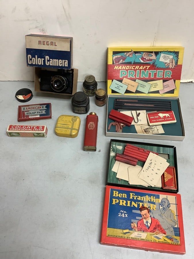 Vintage Regal color camera, stamp pads, stamp ink, and more: Vintage Regal color camera, stamp pads, stamp ink, and more