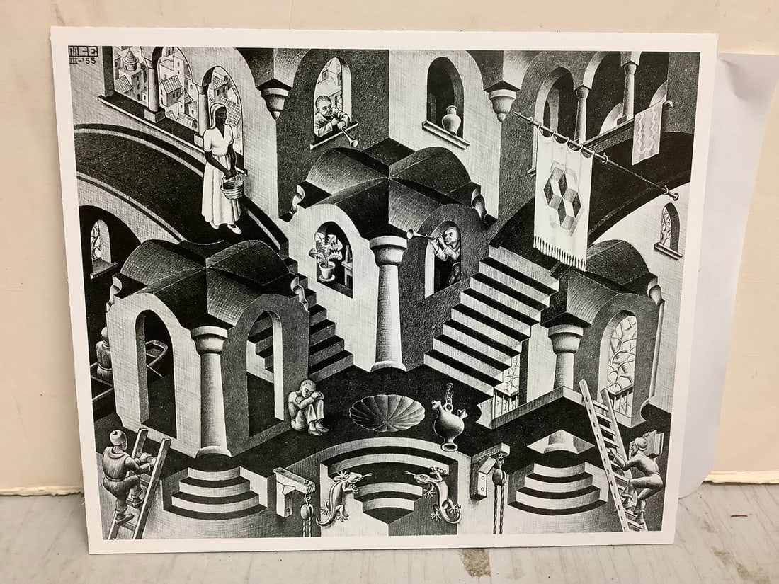 M.C. Escher 'Hol en Bol' lithograph printon board(10.75in.x9in.) (1 of 1)