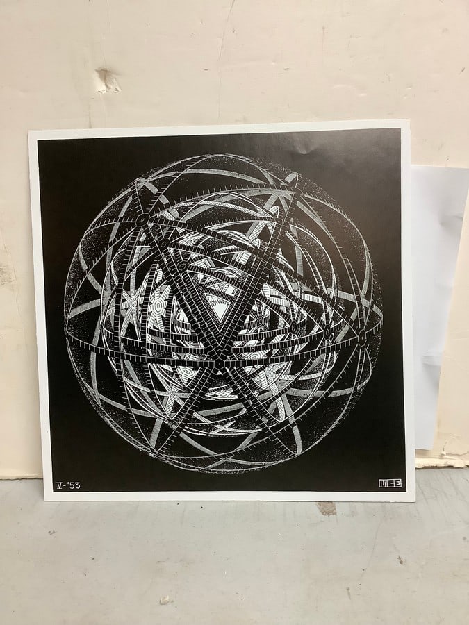 M.C. Escher Concentric Rinds print on board(10.75in.x10.75in.) (1 of 1)