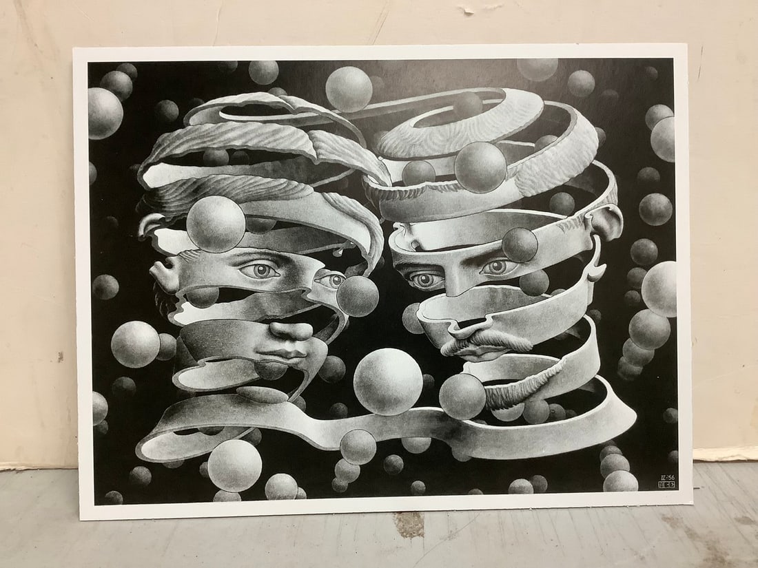 M.C. Escher:Bond of Union: 1956:Archival print on board(8.25in.x11in.) (1 of 1)