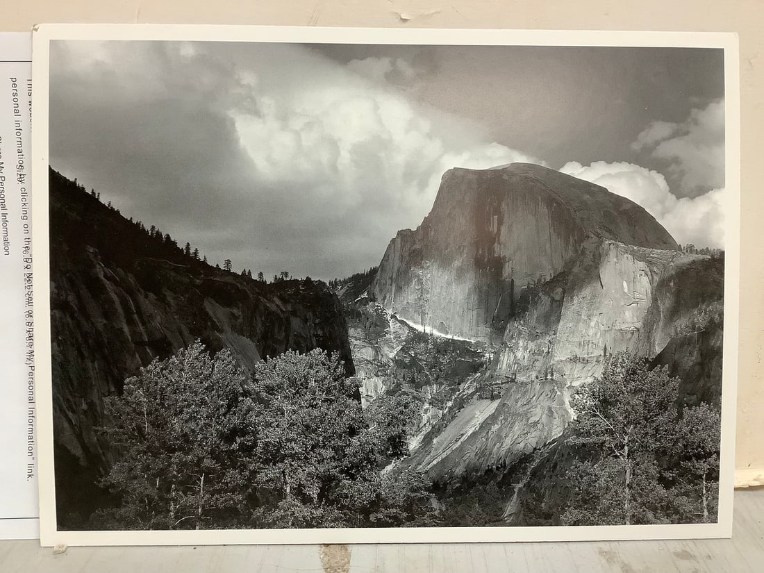 Half Dome- Yosemite, 1932 by Ansel Adams(gelatin silver print-8.75in.x11.75in.): Half Dome- Yosemite, 1932 by Ansel Adams(gelatin silver print-8.75in.x11.75in.)