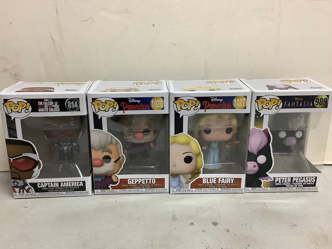 Pop collectibles new in box(Blue airy, Captain America, Peter Pegasus, and more): Pop collectibles new in box(Blue airy, Captain America, Peter Pegasus, and more)
