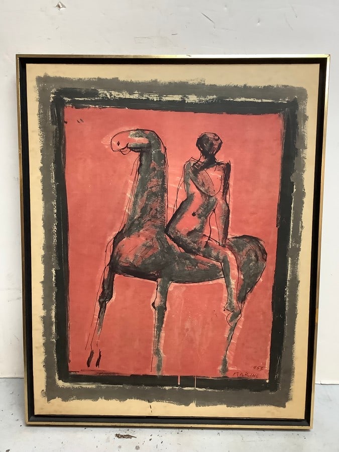 1955 framed print by Marino Marini(20in.x25in.): 1955 framed print by Marino Marini(20in.x25in.)