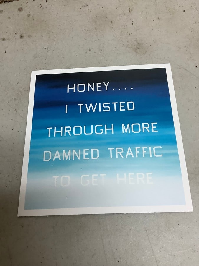 Ed Ruscha print on board(7.5in.x7.5in.) (1 of 1)