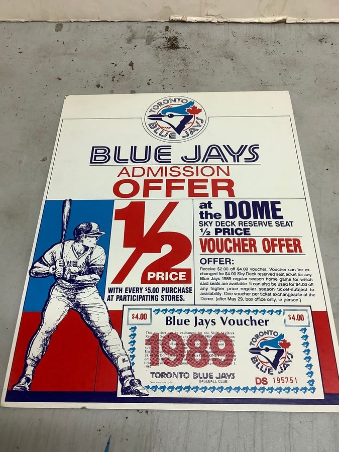 Vintage Toronto Blue Jays baseball sign(12.25in.x16in.) (1 of 1)