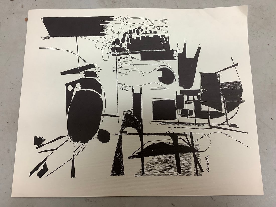 Victor Candell lithograph on board(13.25in.x10.75in.): Victor Candell lithograph on board(13.25in.x10.75in.)