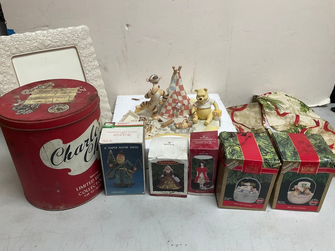 Lenox Picture Frame(11.5inx13.5in), Vintage Charles Chips tin, Christmas Ornaments, Disney Ceramic (1 of 1)
