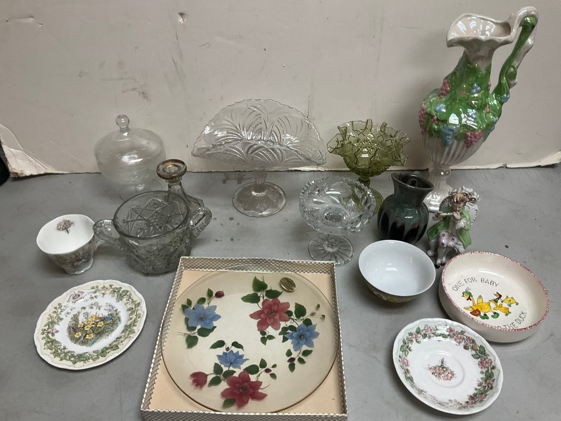 Capodimonte Vase(14.5in), Assorted Glass, Ceramic Plates/Cups/Statue, and more (1 of 1)