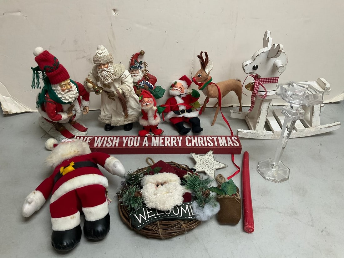 Anna Lee Dolls, Crystal Candle Holder, Santa Statues, Reindeer Rocker(11.5in) and more (1 of 1)